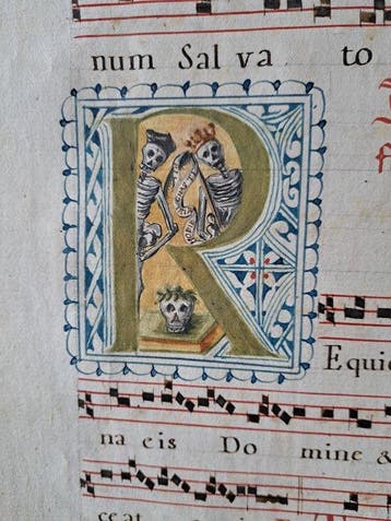 Anon. - Manuscript; Hymnarius with 186 hand-painted initials
