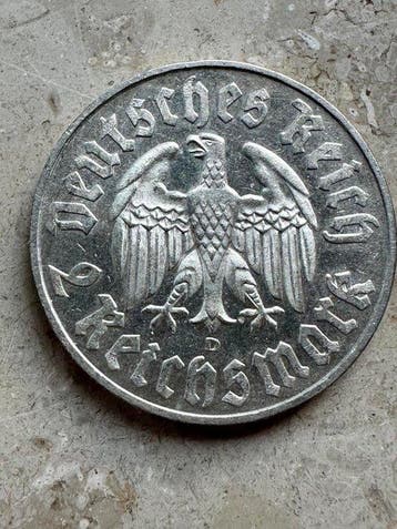 Allemagne, Troisième Reich 2 Reichsmark 1933 D / 450th