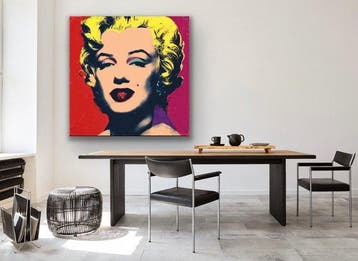 EMIR BERCUTTE - MARILYN MONROE BY ANDY WARHOL - Toile L -, Antiek en Kunst