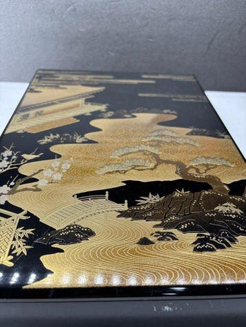 Doos - Japanse Aizu-lakwerk door Nuri-ichi – Makie gouden