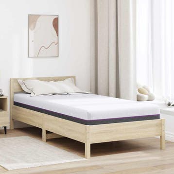 vidaXL Traagschuimmatras Medium 100 x 200 cm Wit en Grijs, Verzenden