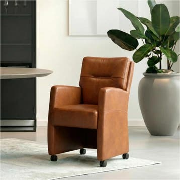 Set van 8 Leren eetkamerstoelen Sharp - Granada Savannah, Huis en Inrichting, Stoelen, Ophalen of Verzenden, Nieuw, Leer