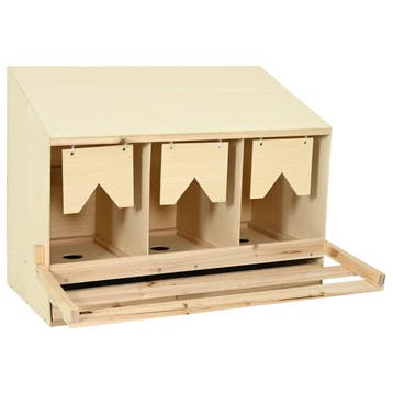 vidaXL Kippenlegkast 3 compartimenten 93x40x65 cm massief, Verzenden