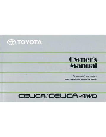 1990 TOYOTA CELICA | CELICA 4WD INSTRUCTIEBOEKJE ENGELS
