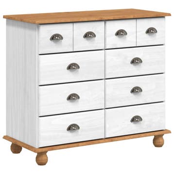 vidaXL Ladeblok met lade ASKIM Wit 91 x 40 x 79 cm Massief, Verzenden
