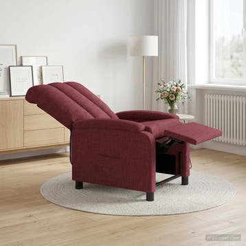 vidaXL Recliner Wijnrood Stof, Verzenden, Nieuw