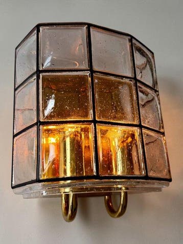 Limburg Glashütte - Wandlamp - Messing, Glas
