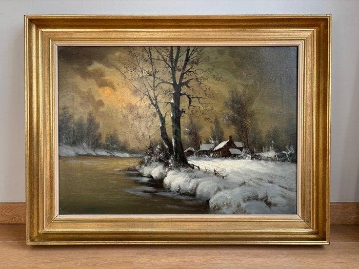 Ernest Braems (1883–1965) - Winterlandschap, Antiek en Kunst, Kunst | Schilderijen | Klassiek