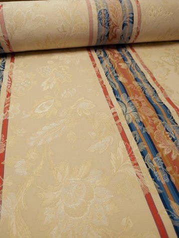 B539 - 600 x 135 cm - Tessuto Damasco in puro cotone -