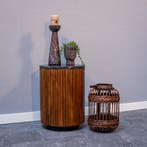 Salontafel Mangohout Rond Levi 40 cm, Verzenden, Rond, Nieuw, Industriële meubels