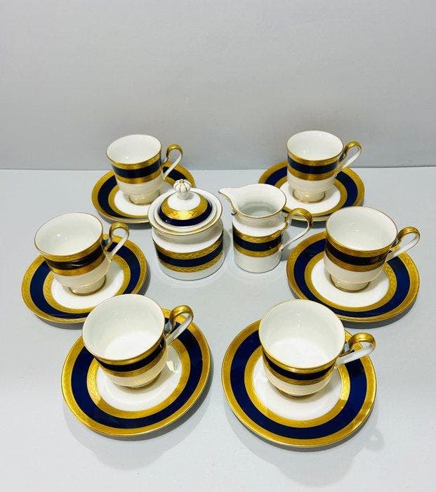 Royal Tettau - Cobalt blue & rich double gold band -, Antiquités & Art, Antiquités | Meubles | Tables