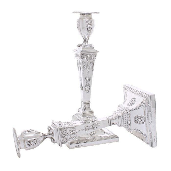 Thomas A Scott, Sheffield - Chandelier (2) - Argent 925 -, Antiquités & Art, Antiquités | Argent & Or