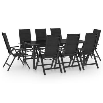 vidaXL 9-delige Tuinset aluminium antracietkleurig, Verzenden, Nieuw, Tuinset