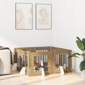 vidaXL Opvouwbaar hondenhekje met standaards 8 pcs, Dieren en Toebehoren, Verzenden, Nieuw