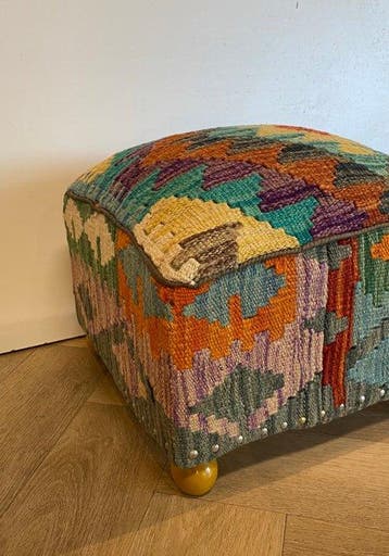 Kelim Poef(Ongebruikt/Nieuw) - Kelim - 34 cm - 34 cm, Nieuw