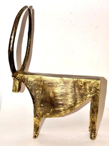 Abdoulaye Derme - Figuur - Stier met grote hoorns -