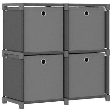 vidaXL Kast met 4 vakken met boxen 69x30x72,5 cm stof grijs, Verzenden