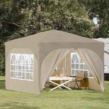 vidaXL Pop-up Feesttent 290 x 290 x 245 cm Crèmekleurig, Verzenden
