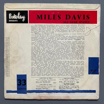 Miles Davis - Miles Davis All Star Sextet - 10 EP - 1955