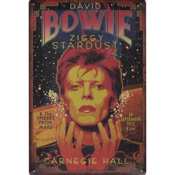 Wandbord Concert Bord - David Bowie Ziggy Stardust 1972, Collections, Musique, Artistes & Célébrités