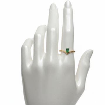 Ring - 14 karaat Geel goud - 0.36ct. tw. Smaragd, Nieuw