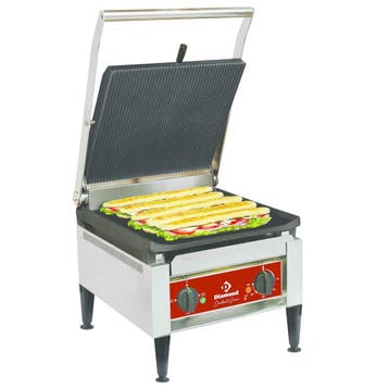 Contactgrill/Paninigrill | Glad+Geribd 360x360mm | 3.6kW |, Verzenden
