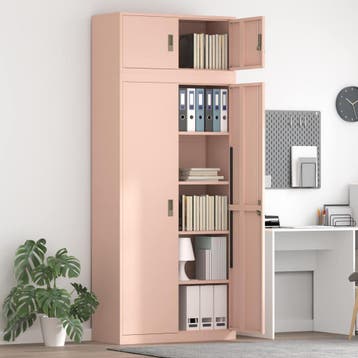 vidaXL Opbergkast 2 st Roze 90 x 40 x 220 cm Staal, Huis en Inrichting, Verzenden, Nieuw