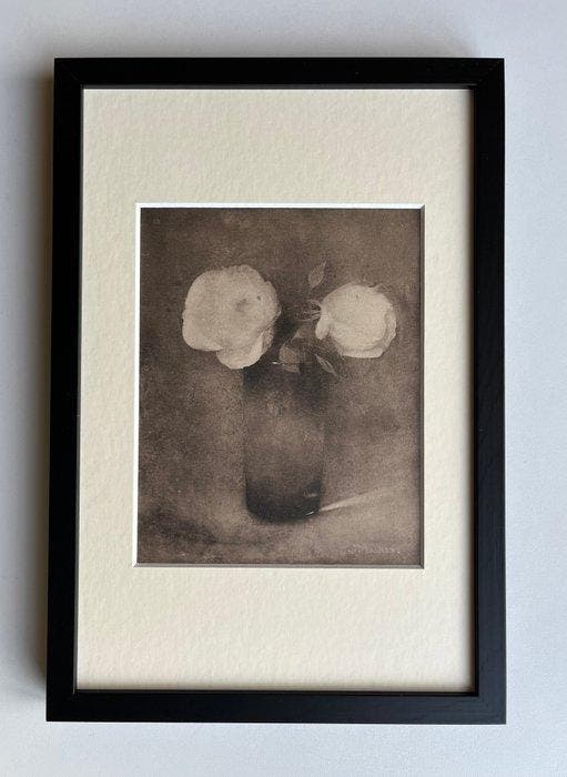 Jan Mankes (1889-1920) - Twee roosjes in glas, Antiquités & Art, Antiquités | Autres Antiquités