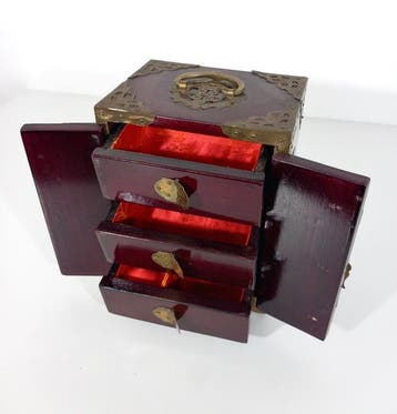 Boîte à bijoux - Bois, Giada, Laiton - cabinet artistique