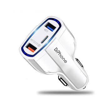 DrPhone QC4 Pro - 3 Poort Autolader - USB Qualcom 3.0 + USB, Verzenden