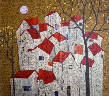 Hoang Anh (1984) - Les Toits rouges 120 140 cm
