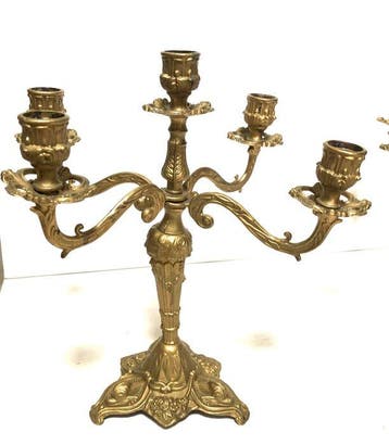 Kandelaber (2) - Metaal - Louis XV-stijl