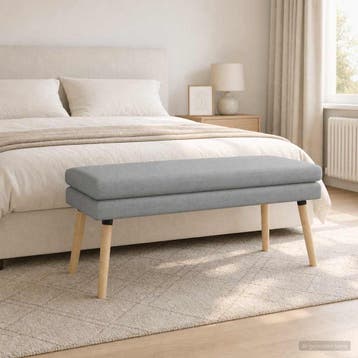 vidaXL Dubbel-laags bank Lichtgrijs 110 x 40 x 47 cm Stof, Verzenden, Nieuw