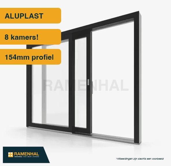 pvc schuiframen, Kunststof deuren, Kunststof  raam, kiepraam, Doe-het-zelf en Bouw, Glas en Ramen, Gevelraam of Ruit, Nieuw, Dubbelglas