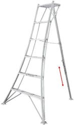 Vultur tripod ladder 180 cm met 1 poot verstelbaar, Ophalen of Verzenden, Nieuw, Ladder, Minder dan 2 meter
