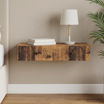 vidaXL Wandgemonteerde Zijtafel Oud hout 87,5 x 34,5 x 17 cm, Verzenden, Nieuw