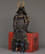 Edo-periode pantser (yoroi) - Metaal, zijde, brokaat, lak,