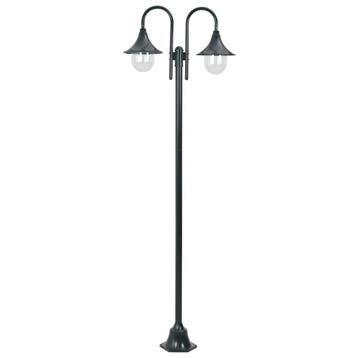 vidaXL Paalverlichting tuin E27 220 cm aluminium donkergroen, Verzenden, Nieuw