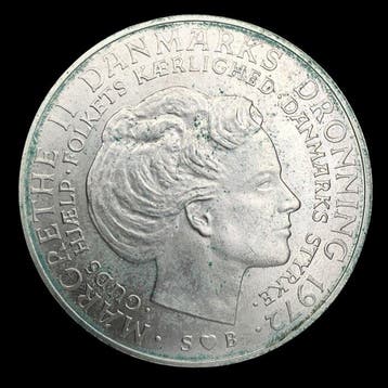 Denemarken. Silver 10 Kroner - Margrethe II (Throne, Postzegels en Munten, Postzegels | Europa | Rusland, Gestempeld