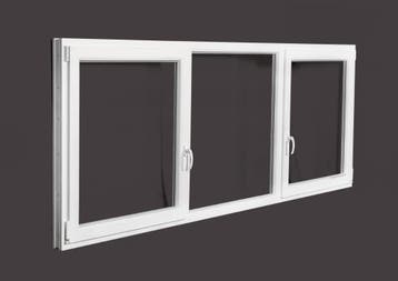PVC draaikiep-vast-draaikiep b300xh130 cm Wit, Ophalen of Verzenden, Gevelraam of Ruit