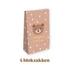 4x Blokbodem zak Little Bears - Maat L - Welkom Little Baby, Ophalen of Verzenden, Nieuw, Cadeauzakje