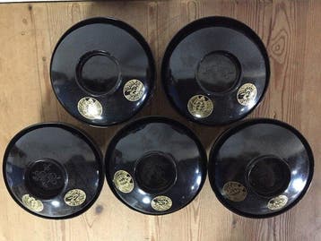 Wajima lacquerware / Japanese Vintage Wooden Bowl / Set of 5