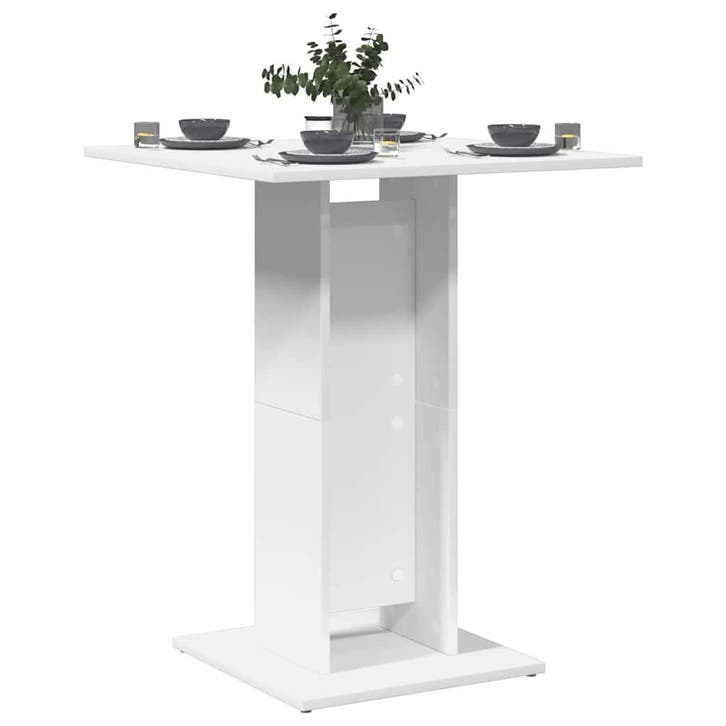 vidaXL Bistrotafel 60x60x75 cm bewerkt hout wit, Maison & Meubles, Tables | Tables à manger, Envoi