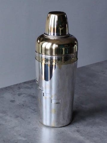 Cocktailshaker - Verzilverd - Shaker met ingrediënten, Antiek en Kunst