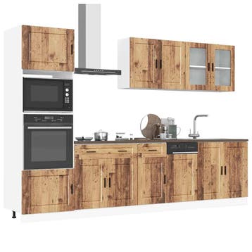 vidaXL 7-delige Keukenkastenset Porto bewerkt hout oud, Verzenden, Nieuw