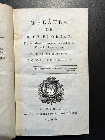 M. de Florian; Jean-François Marmontel; Montesquieu; Abbé, Antiquités & Art