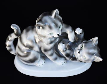 Carl Scheidig - Gräfenthal - Beeldje - Cats in play. Model