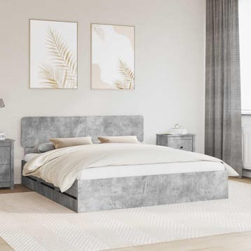 vidaXL Bedframe met lade Beton Grijs 180 x 200 cm, Verzenden, Nieuw