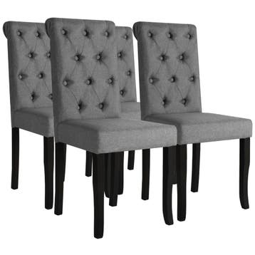vidaXL Eetkamerstoelen 4 st stof donkergrijs, Huis en Inrichting, Verzenden, Nieuw