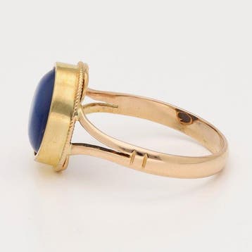 Ring - 18 karaat Geel goud Saffier, Nieuw